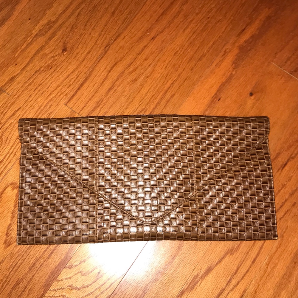 Tan Brown Envelop Clutch Purse